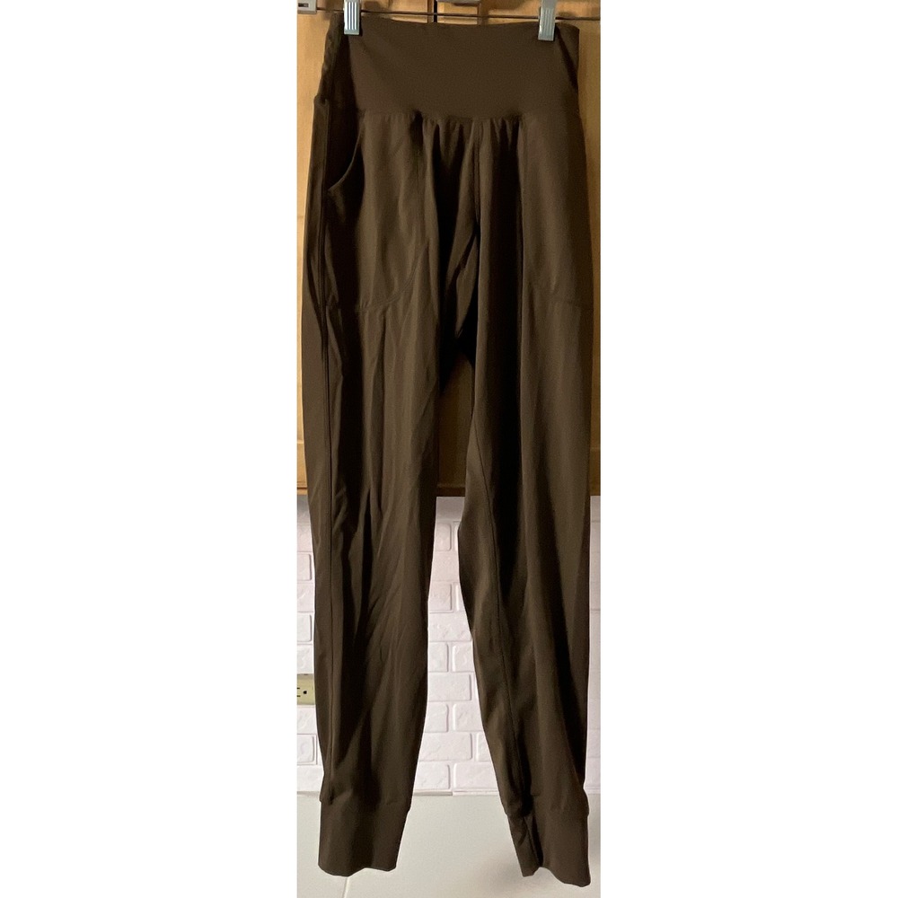 Oalka Jogger‎ Pants Women XS Brown High Waisted Pockets Yoga Athletic